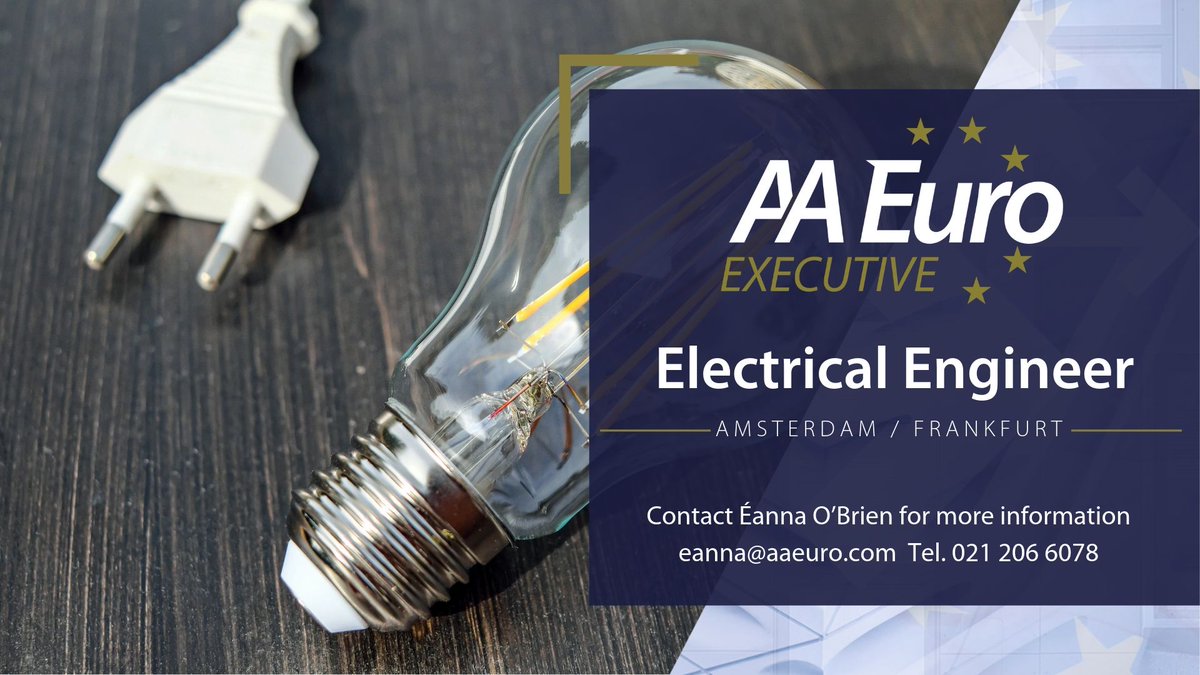 aaeurogroup's tweet image. We have an Electrical Engineer role for a Top Contractor based in Frankfurt / Amsterdam. Fantastic opportunity and full relocation package on offer.

bit.ly/2XPsijs 

#jobfairy #gethired #workaboard #workinFrankfurt #workinAmsterdam