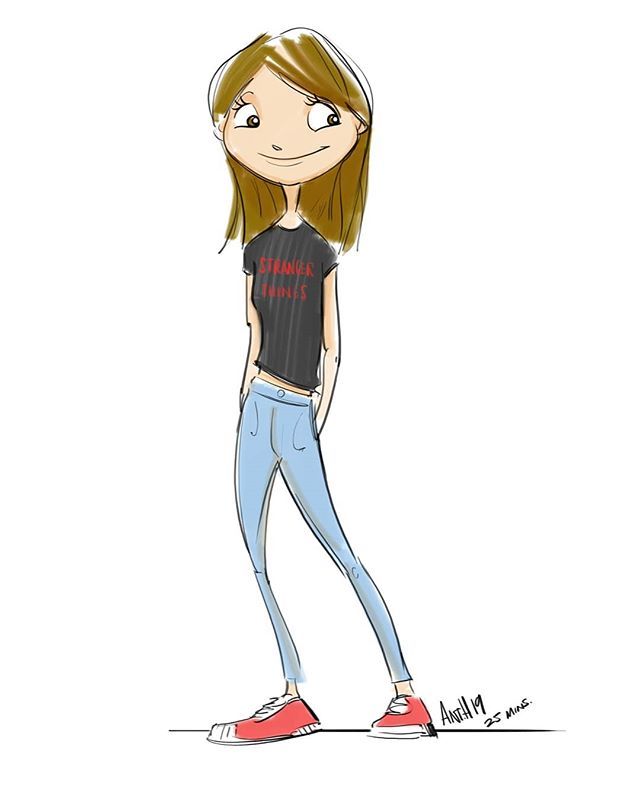 antharding's tweet image. These days its rare that I just draw something for the sake of drawing.  Well, here is a character sketch for no reason at all based on a stranger I passed today rocking a stranger things t-shirt and bright red trainers.  Took 25 mins...
.
.
#draw #sketc… ift.tt/2X6bZ0u