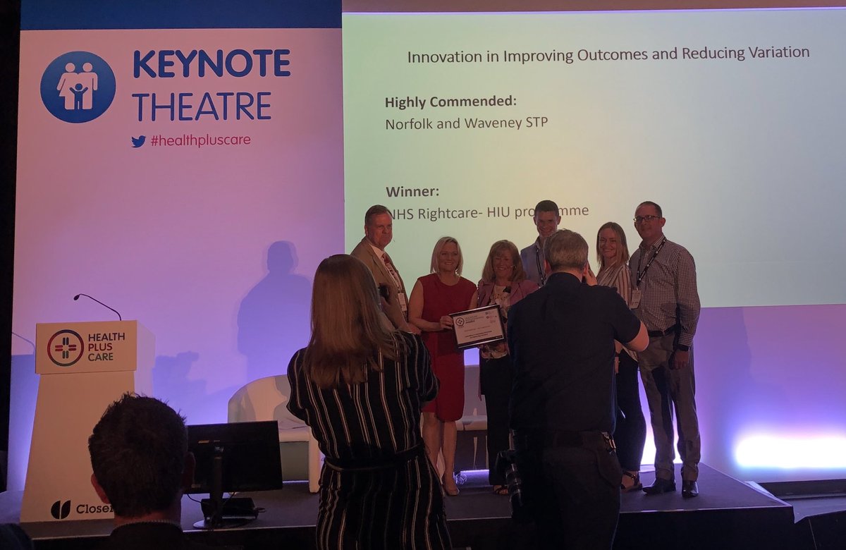 SarahPudney's tweet photo. And @nhsrightcare is a winner at the #healthpluscare Healthcare Transformation Awards! Congrats to the #HighIntensityUser team. Well deserved. https://t.co/BBRYFdut45