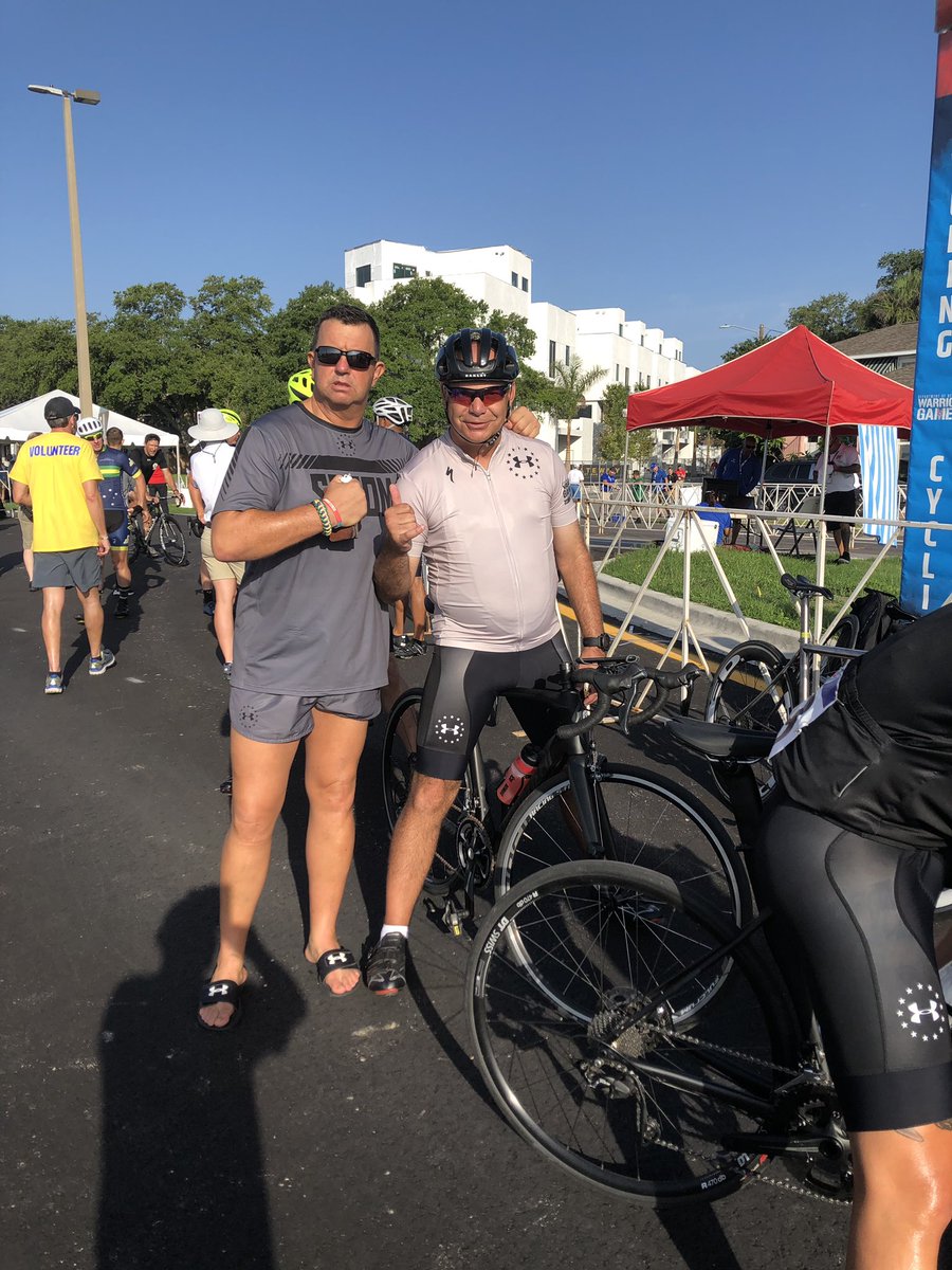 Great to connect w/<a href="/TheBushCenter/">George W. Bush Presidential Center</a> #Team43 Member Dave Hodges &amp; his wife Colleen  <a href="/warriorgames/">Warrior Games</a>! Dave represent w/ 🥈in Golf! Looking good in bike for team <a href="/USSOCOM/">USSOCOM</a>