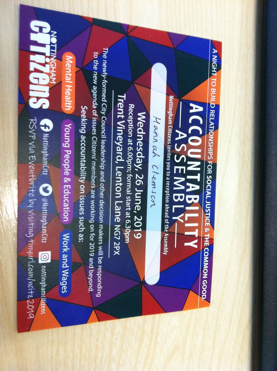 AdviceNottm's tweet photo. Looking forward to @NottinghamCitz Accountability seminar tonight. It will be great to see the group's approach to campaigning for change in action. Working to improve #mentalhealth #workandwages #helpforyoungpeople &amp; #education in #Nottingham https://t.co/j0WpoRtjlM