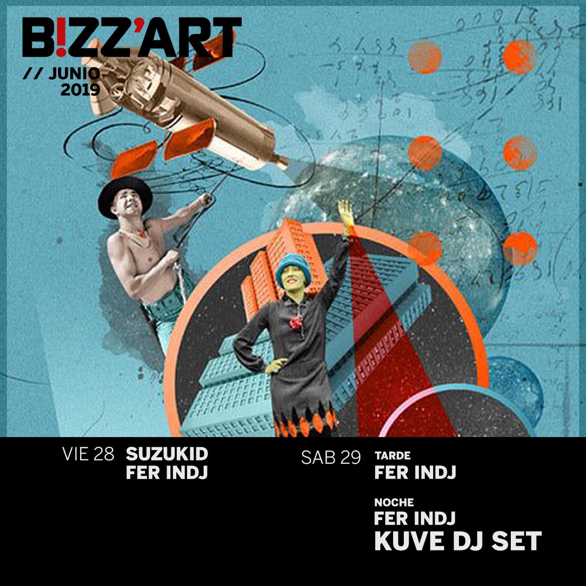 ¡¡Semana de lo más refrescante en Bizz'art!!
La música te la van a pinchar nuestros residentes Suzukid Dj y Fer Indj, y como invitada, la gran Maryan Frutos de KUVE en formato Dj Set.