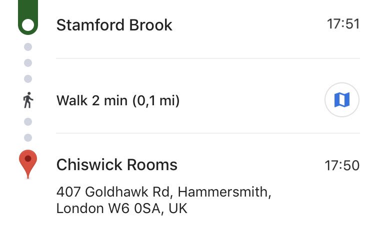 robsmallshire's tweet photo. Yes @Google, I’ll walk for two minutes and arrive before I left. https://t.co/ojskweub82