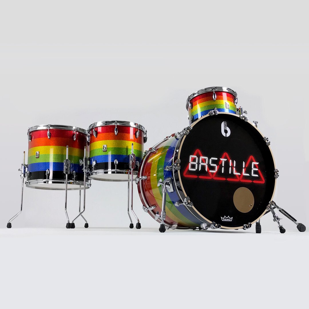 At last! We can show you the fantastic new Legend Series #drumkit we have made for @Woodythedrum and @bastilledan for their performance @GlastoFest 2019. We love all our drums but we are bursting with #pride with the #sparklefinish on these #drums.  Let us know what you think! 🥁