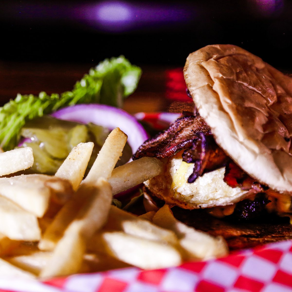 Half pound burger and fries only $5 goes great on whiskey Wednesday!!!! $3 whiskeys tonight Jim Beam, Southern Comfort or local Iron Root Republic! 
#whiskeywednesday #whosthirsty #wegotthedrinks #drinklocal #burgersfriesandwhiskey #goodvibes #bestdrinks #greatfood