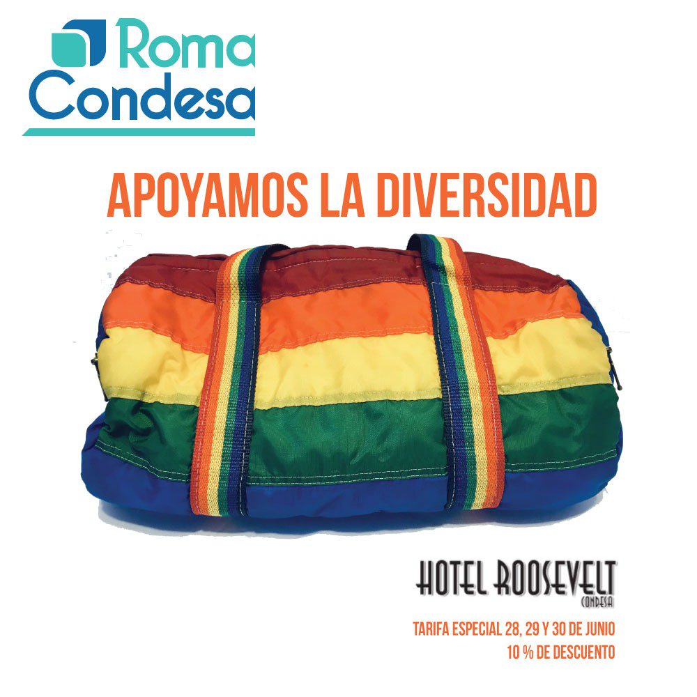 Pásala increíble este fin de semana en la Ciudad de México. <a href="/HotelRoosevelt1/">Hotel Roosevelt Ciudad de México</a> se une a la celebración con un descuento especial.

Llama para hacer una reservación o entra a su página bit.ly/HotelRoosevelt…
#CDMX #Orgullo2019