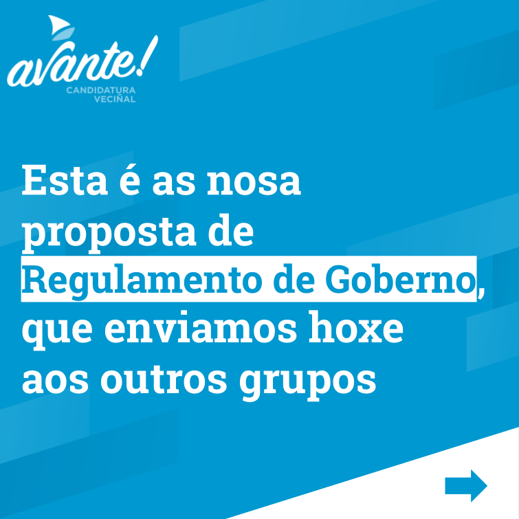 AvanteCangas's tweet photo. Hoxe enviamos esta proposta de Regulamento para o próximo goberno de #Cangas
Podes vela en imaxes no fío ou completa neste enlace:
https://t.co/RWQrjOfEpi
[1/4] https://t.co/n2yfdGOIGF