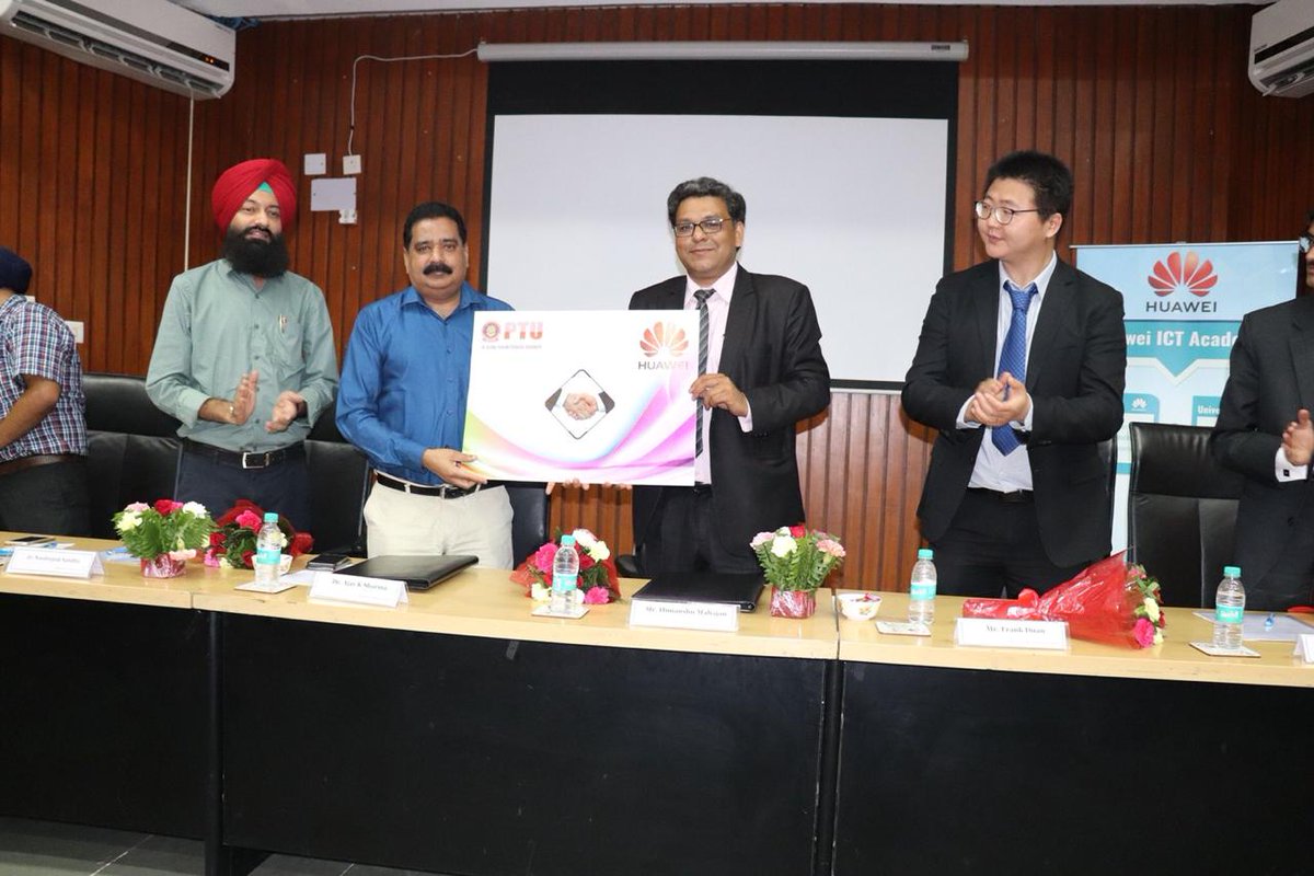 IKGujralPTU's tweet photo. Taking a step forward towards strong Industry - Academia Connect, #IKGPTU inked #MoU with #Huawei. Through this Huawei ICT Academy will be set up at IKGPTU. University all Campus, Affiliated colleges students will be offered certified internships &amp; Placement opportunities. https://t.co/xrbkjaj8rD