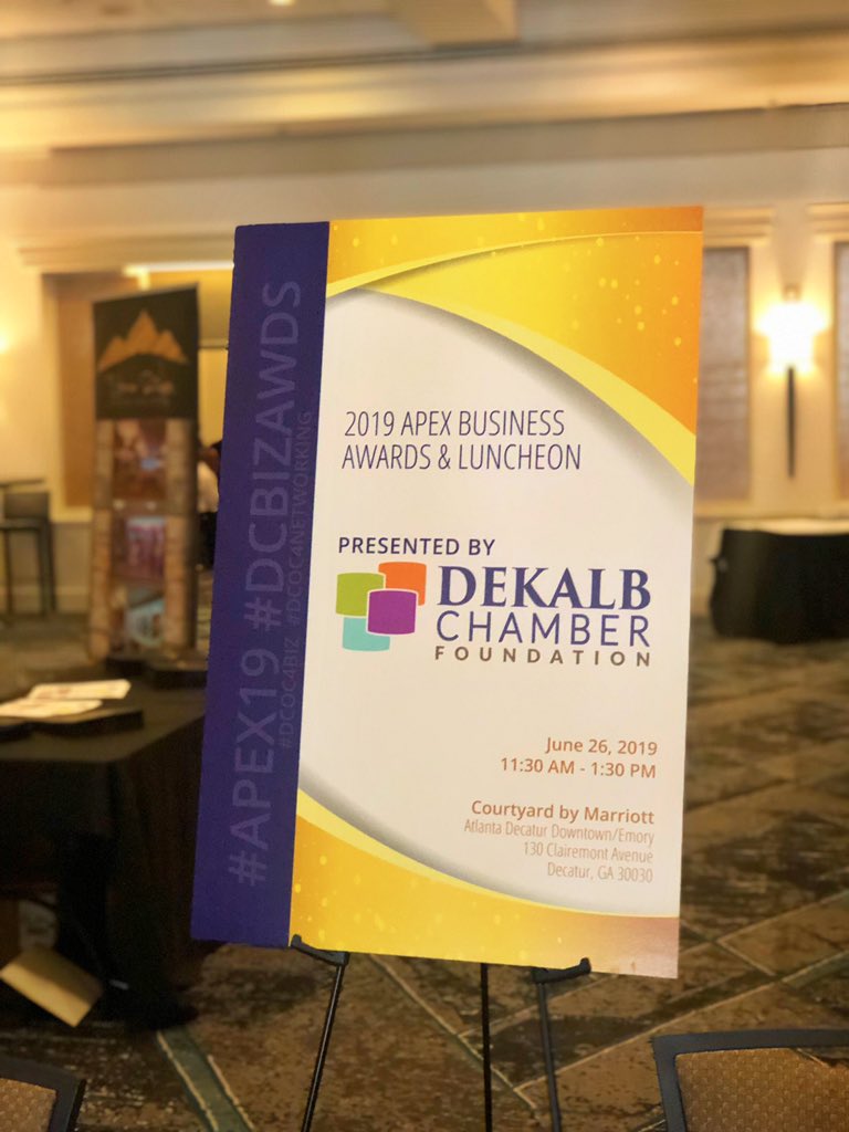 CATMEDIATweet's tweet photo. Congratulations to all of the winners at the @dekalbchamber #APEX19 !! It’s so inspiring to hear about so many amazing businesses doing great things in our community. #dcoc4biz #dcoc4networking #DCBIZAWARDS https://t.co/ZHwvHR5kBo