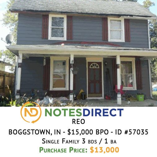NotesDirect's tweet photo. REO FOR SALE
BOGGSTOWN, IN - $15,000 BPO - ID #57035
Single Family 3 bds / 1 ba
Purchase Price: $13,000

For more information and to request the lock code to view the property, visit https://t.co/XFaDV84dRP - Property ID #57035

#NoteInvesting #RENotes #SDIRA https://t.co/25GggIiwdM