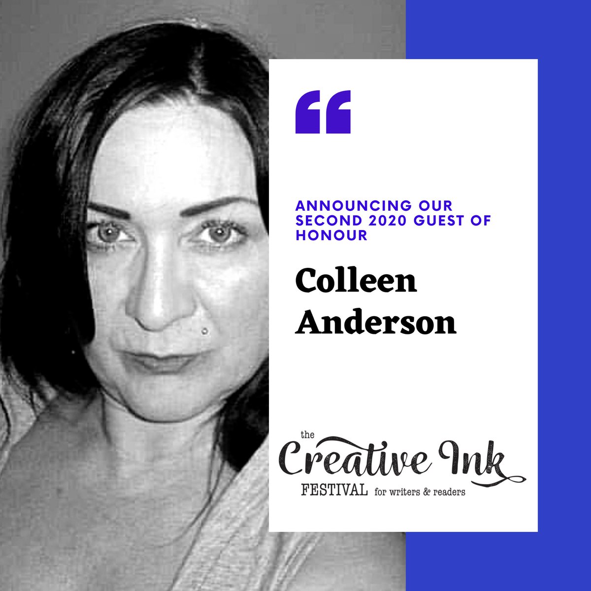 creativeinkfest's tweet image. Announcement time! Our second GoH is Colleen Anderson!!!