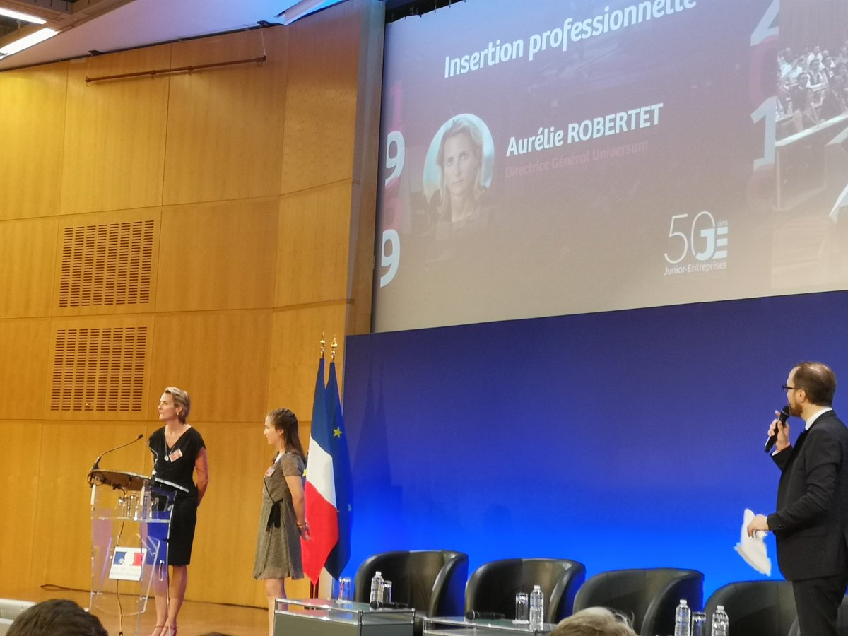 1000 Junior-Entrepreneurs ont répondu à l’enquête d’insertion <a href="/UniversumFrance/">Universum France</a> : leadership, engagement, capacité à se projet et innover voici les grands enseignements de cette enquête présentés par Aurélie Robertet, DG d'Universum 📈

#50AnsJE