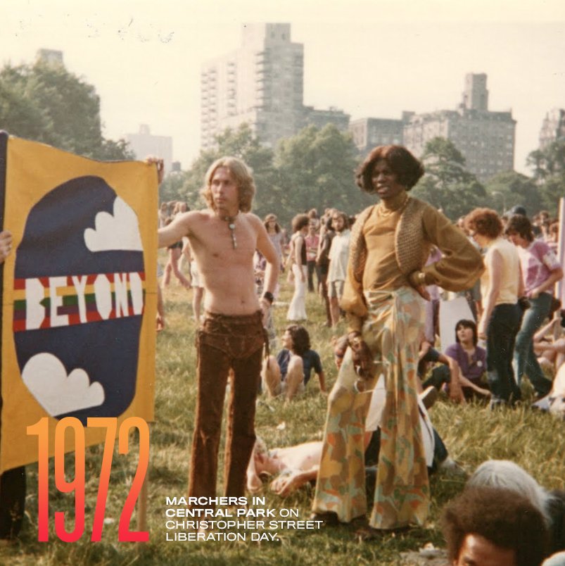 A group of people in Central Park in 1972