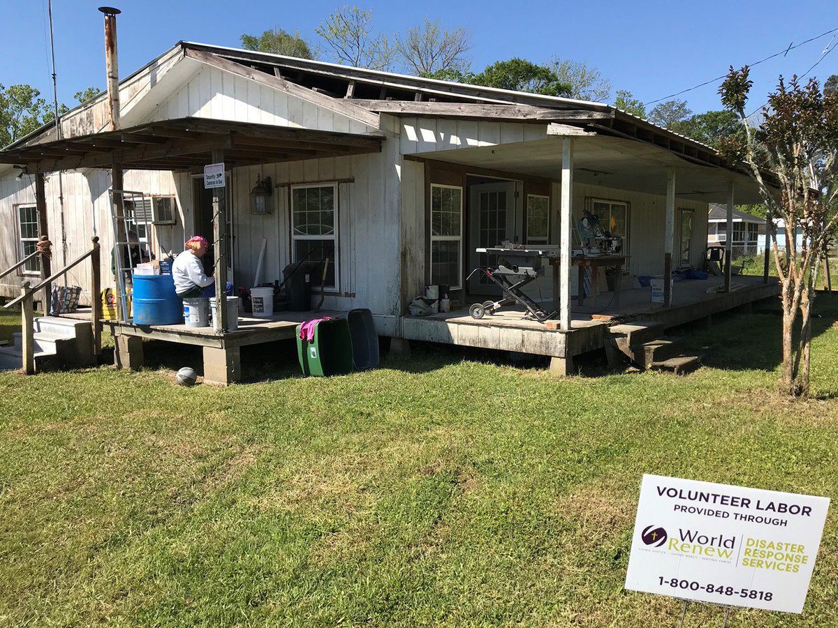 WorldRenew_DRS's tweet photo. What kind of work could be left three years after a flood? 
"Drywall, flooring, electric, plumbing, and more, on dozens of homes," answered a volunteer. 

We are committed for the long run after disasters hit. Will you join us? https://t.co/jo5IHT2kTj #worldrenew #committed https://t.co/Rm7uT8HdRE