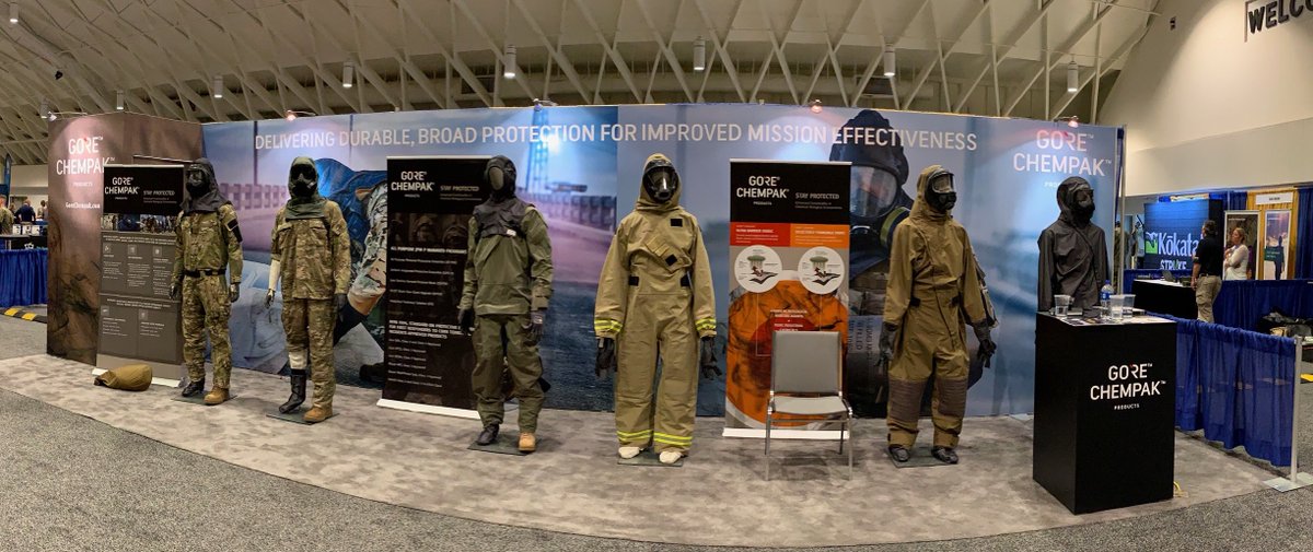 GoreDefFabrics's tweet photo. Gore is an exhibitor at the 2019 CBRN Exhibition in Fort Leonard Wood, MO. Check out booth 43 to see our military and civilian GORE CHEMPAK products! https://t.co/uynvet8pKT