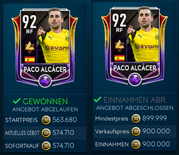 MGrossreus's tweet photo. ... and another #snipingfilter proof for #FIFAmobile2019, with more than 325k coins profit with one trade: https://t.co/vIelojuE9g