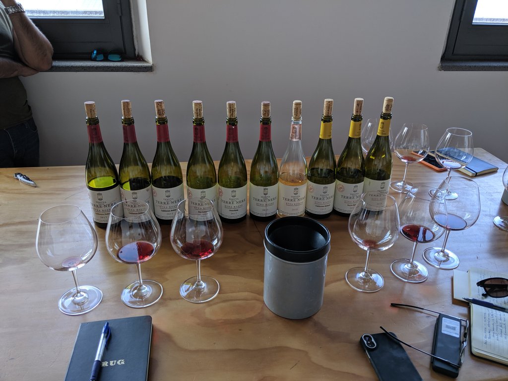 Fantastic tour and tasting this afternoon <a href="/tenutaterrenere/">Tenuta Terre Nere</a>, where they generously shared a 17 horizontal and a Caldera Sottana vertical.  All delicious, but the San Lorenzo 17 was my personal favorite.