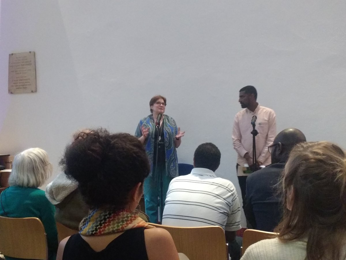 StEthelburgas's tweet photo. Jo Winsloe introducing Refugee Allies and St Ethelburga's at the beginning of Celebrating our Resilience with Ibrahim from @ssoonline #ValuesIntoAction #CommunityAcrossDifference https://t.co/RISmiMnELw