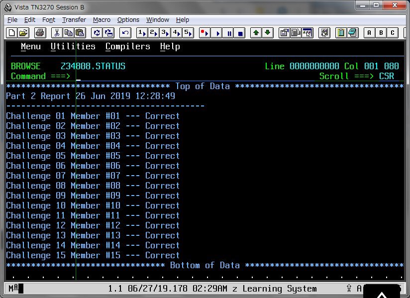 SierraOne47's tweet image. さて、#MasterTheMainframe 2018のPart2が終わりました
時間がかかったのは問題の意図を読み違ったため