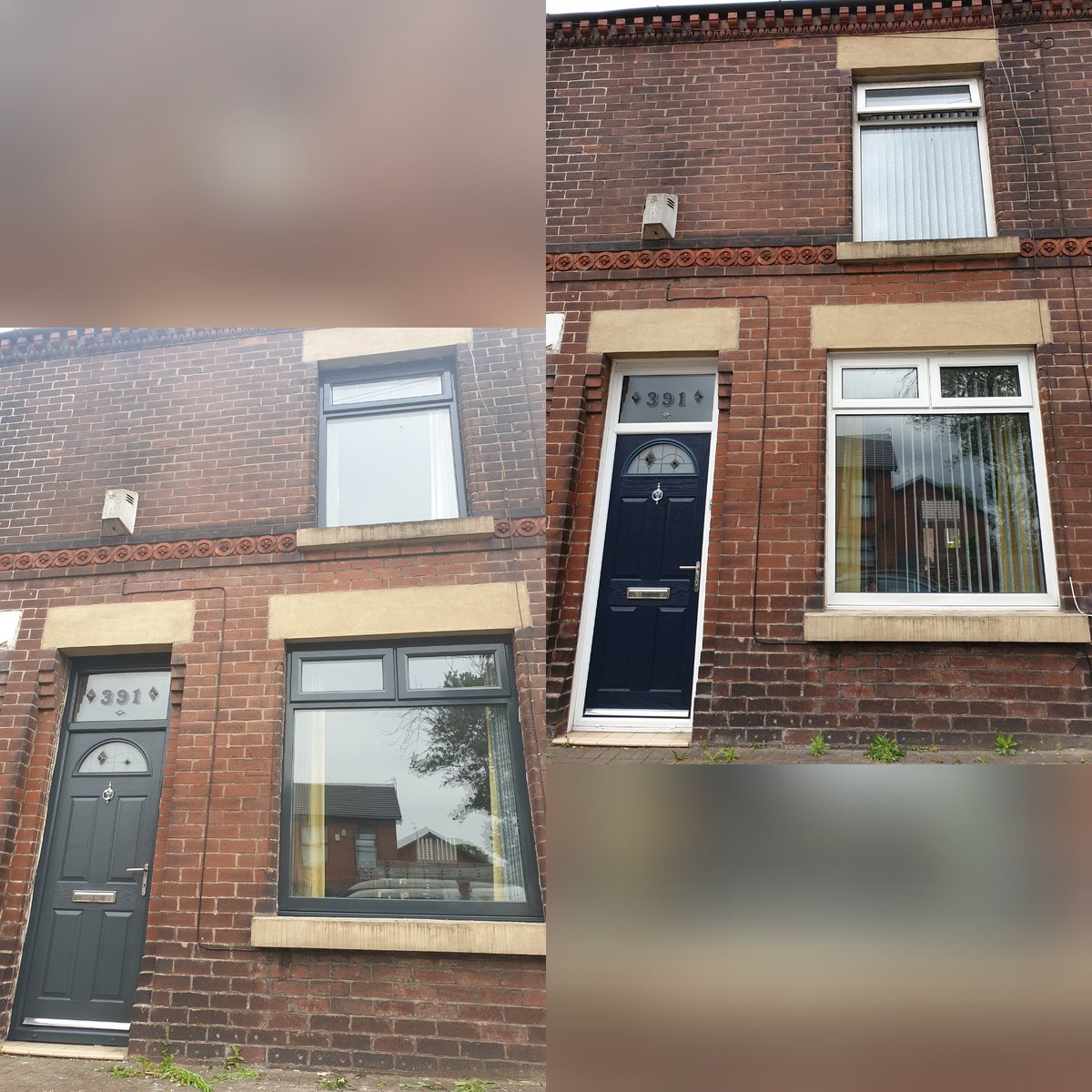 White upvc sprayed to anthracite grey. The nations favourite colour it seems still. You can see why. 
#slick