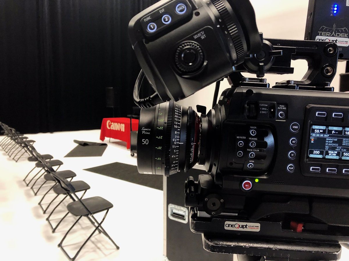 Just finishing setting up for the <a href="/CanonUSApro/">Canon USA Pro</a> Sumire Prime ?C700 FF Premiere event tomorrow at <a href="/Cinequipt/">Cinequipt</a>.  Still space available if you can make it.
