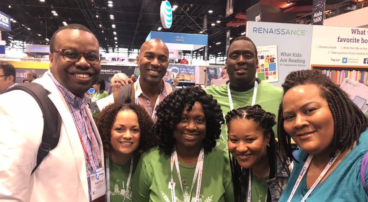Remembering that time at #iste18 when I could've photobombed the cool kids, but watched in awe instead. Who is that star-struck white-haired old lady behind them? #InThePresenceOfGreatness #PLN @apsitnatasha @RafranzDavis @mrsjeff2u @k_shelton @msEdtechie @AskAdam3