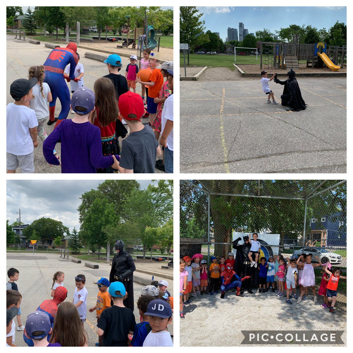 TdsbG's tweet photo. Look which Super Heroes showed up at GRG today, hope no one needed them to save the world today #tdsb https://t.co/u2Y4eg11gD