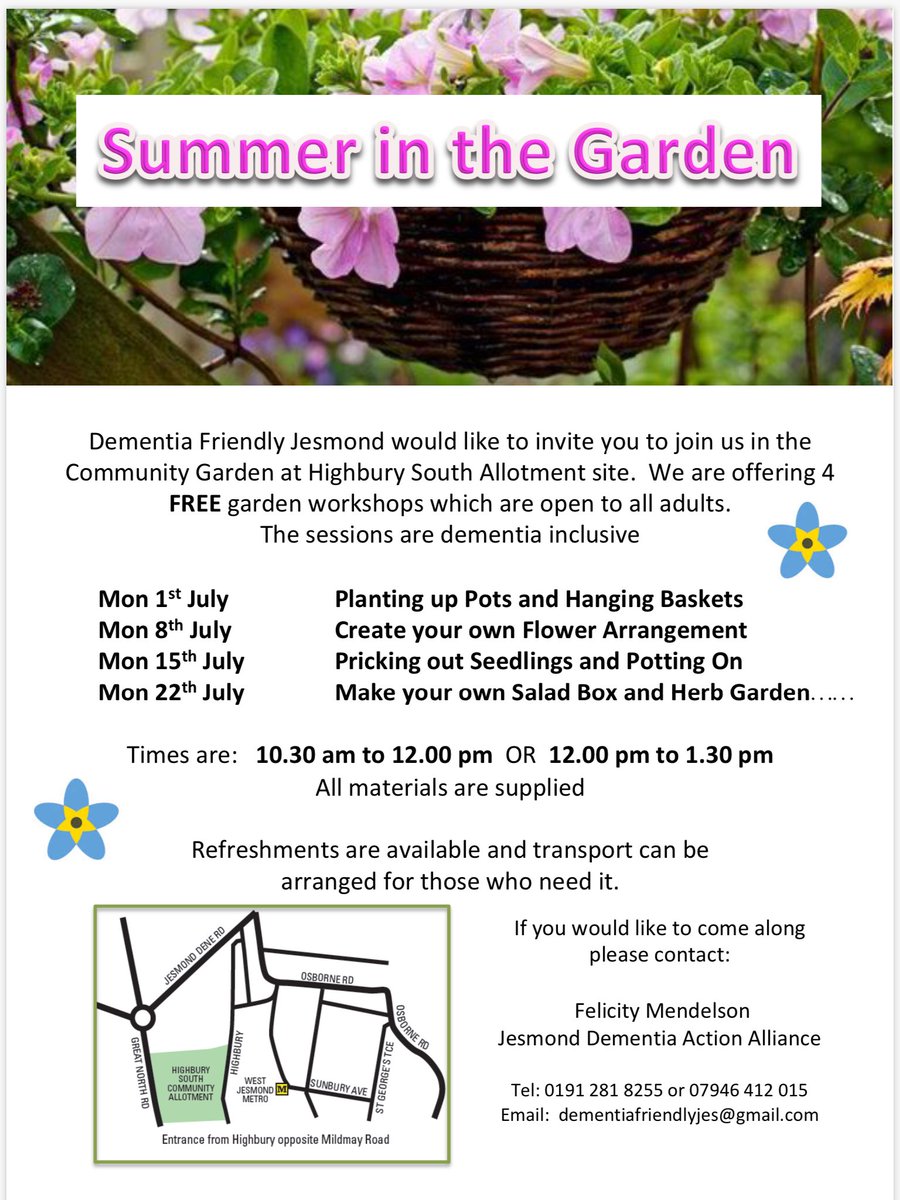 JesmondDAA's tweet photo. Here’s what activities are coming up in the garden over the next four Mondays.... https://t.co/BVleXbalB4