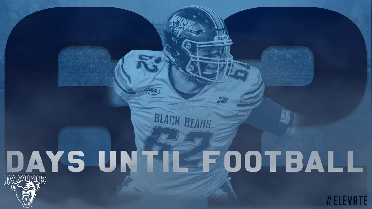 We are just 6️⃣2️⃣ days away from opening night at Alfond Stadium!

Reserve your seats today and cheer on the Black Bears as they look to defend their <a href="/CAAFootball/">CAA Football</a> crown! 🏆

🎟: bit.ly/2I8roG4  | 207.581.BEAR

#BlackBearNation | #Elevate | #CAAFB
