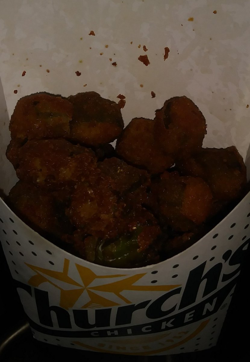 CTT1920's tweet photo. @ChurchsChicken $30 down the drain, Location in my area Burnt the Okra &amp; Chicken fried in Old grease. My Grandma Has No Teeth so her gums are sore &amp; Very Hungry Thanks Alot smh #ChurchsChicken 😞 https://t.co/QYFdUo0W3y