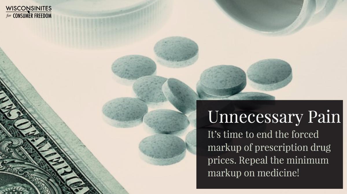 WisConsumers's tweet photo. State of Wisconsin citizens pay more for medicine because of a dumb state law that should be repealed. https://t.co/f3HidhKBJ3
