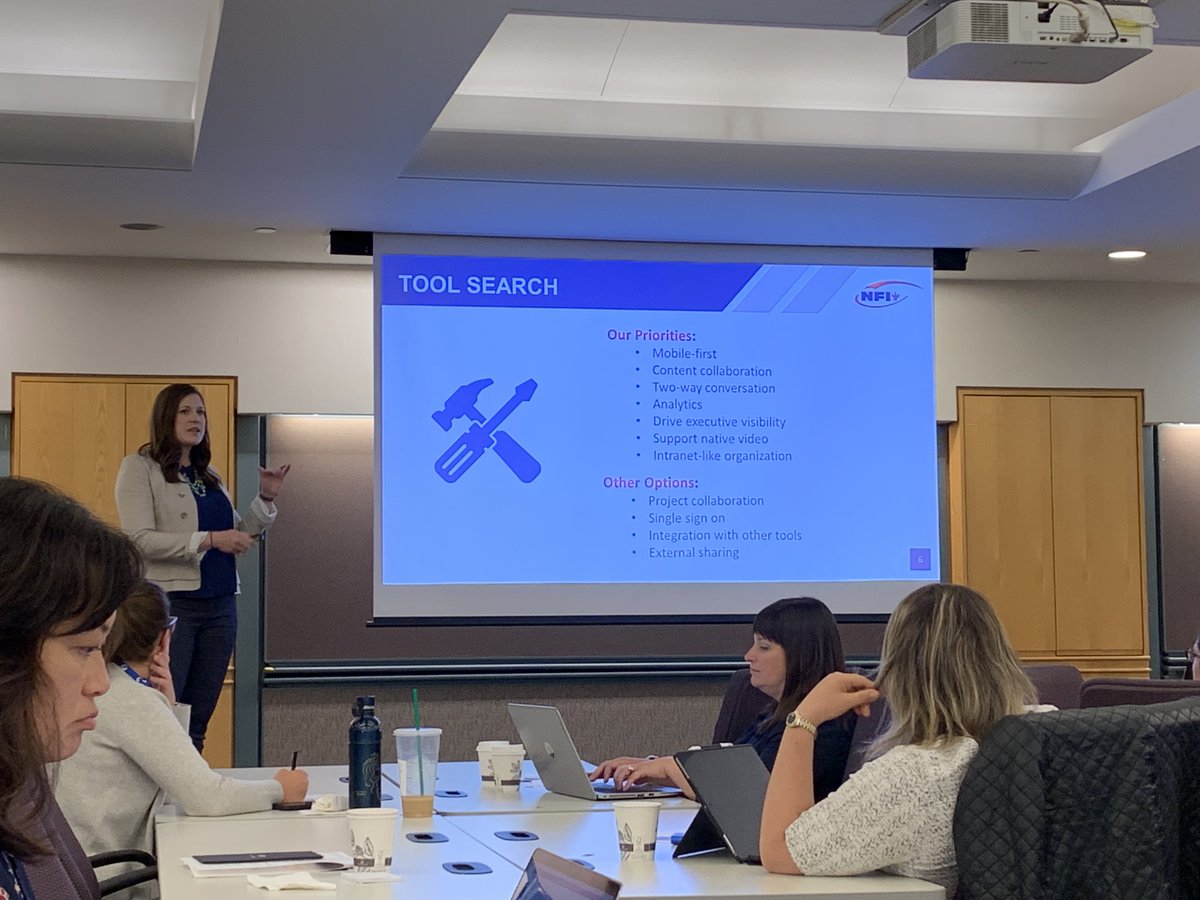 The amazing <a href="/JeanMarieDecker/">JeanMarie Decker</a> from <a href="/NFIindustries/">NFIindustries</a> shared her insights into their use of theEMPLOYEEapp at #tcbCorpComms. "We weren't just trying to rollout a tool we could communicate through, we wanted to create a culture of communication."