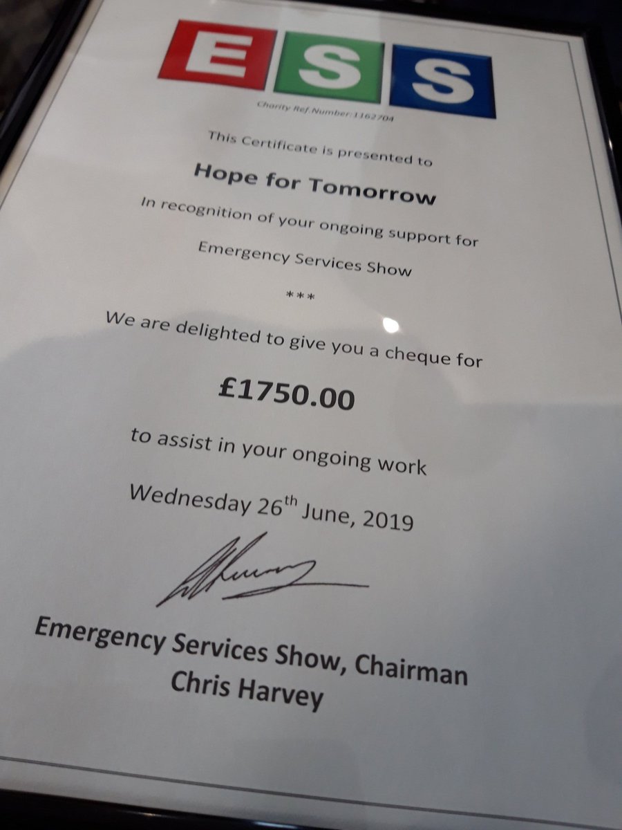 Hope for Tomorrow (@hftcharity) on Twitter photo Huge thanks to the Emergency Services Show for helping us to keep the wheels turning <a href="/999show/">Emergency Services</a> <a href="/wiltshirepolice/">Wiltshire Police</a> @DWFireChief <a href="/BNSSG_SWASFT/">BNSSG - South Western Ambulance</a>
#charity #collaboration Huge thanks to the Emergency Services Show for helping us to keep the wheels turning <a href="/999show/">Emergency Services</a> <a href="/wiltshirepolice/">Wiltshire Police</a> @DWFireChief <a href="/BNSSG_SWASFT/">BNSSG - South Western Ambulance</a>
#charity #collaboration