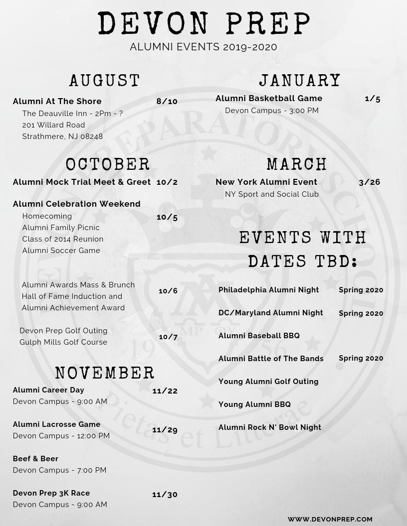 DevonAlumni's tweet image. BREAKING NEWS!!! There are plenty of Alumni events happening this year!! Not all events have a set date, once those dates are confirmed more information will be released!! We hope to see you there!! @DEVONPREP