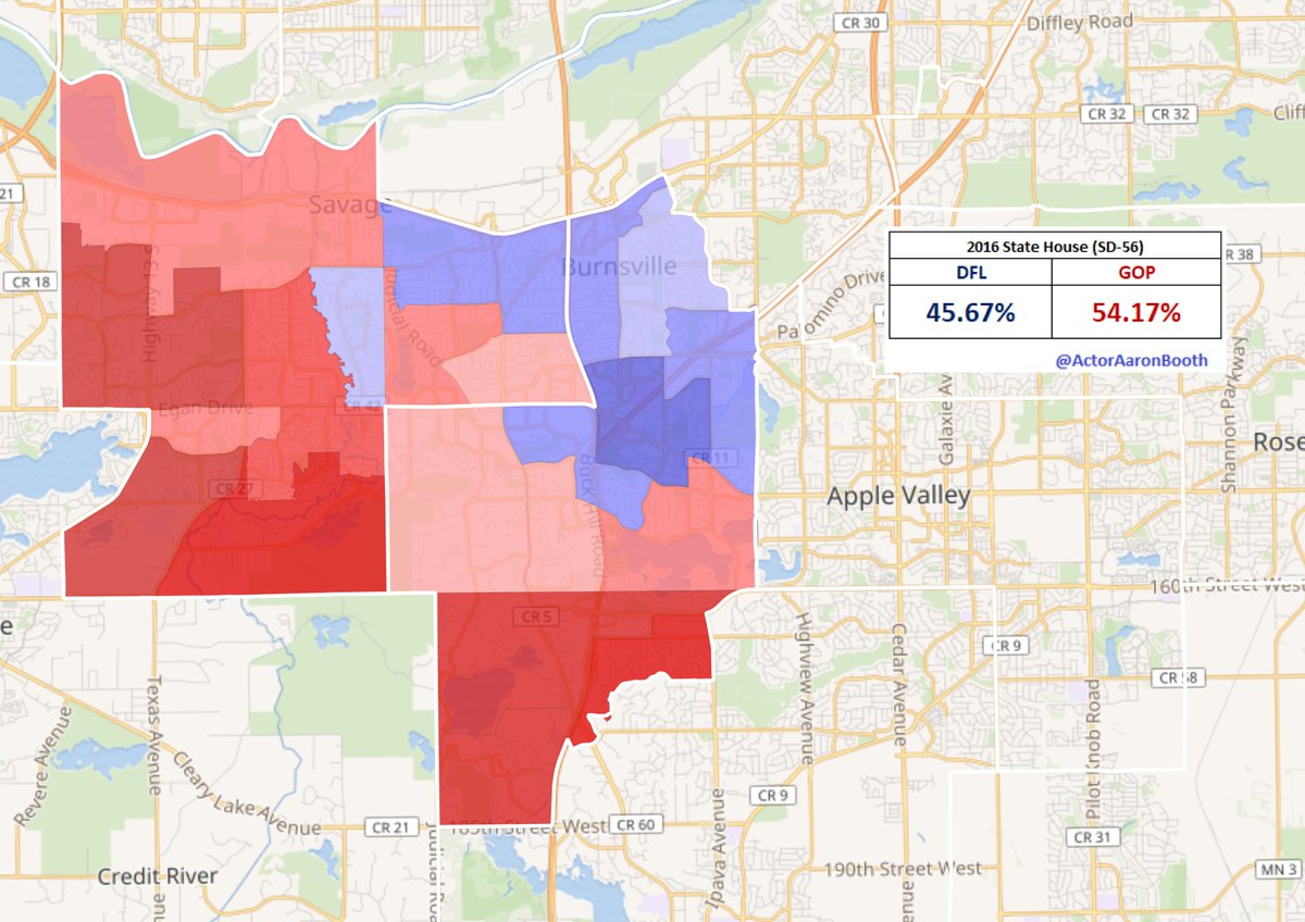 ActorAaronBooth's tweet photo. Not only did #SD56 help propel Craig to Congress in #MN02, the DFL picked up both #MNLeg districts #HD56A and #HD56B in 2018. https://t.co/5mb68FtlnQ