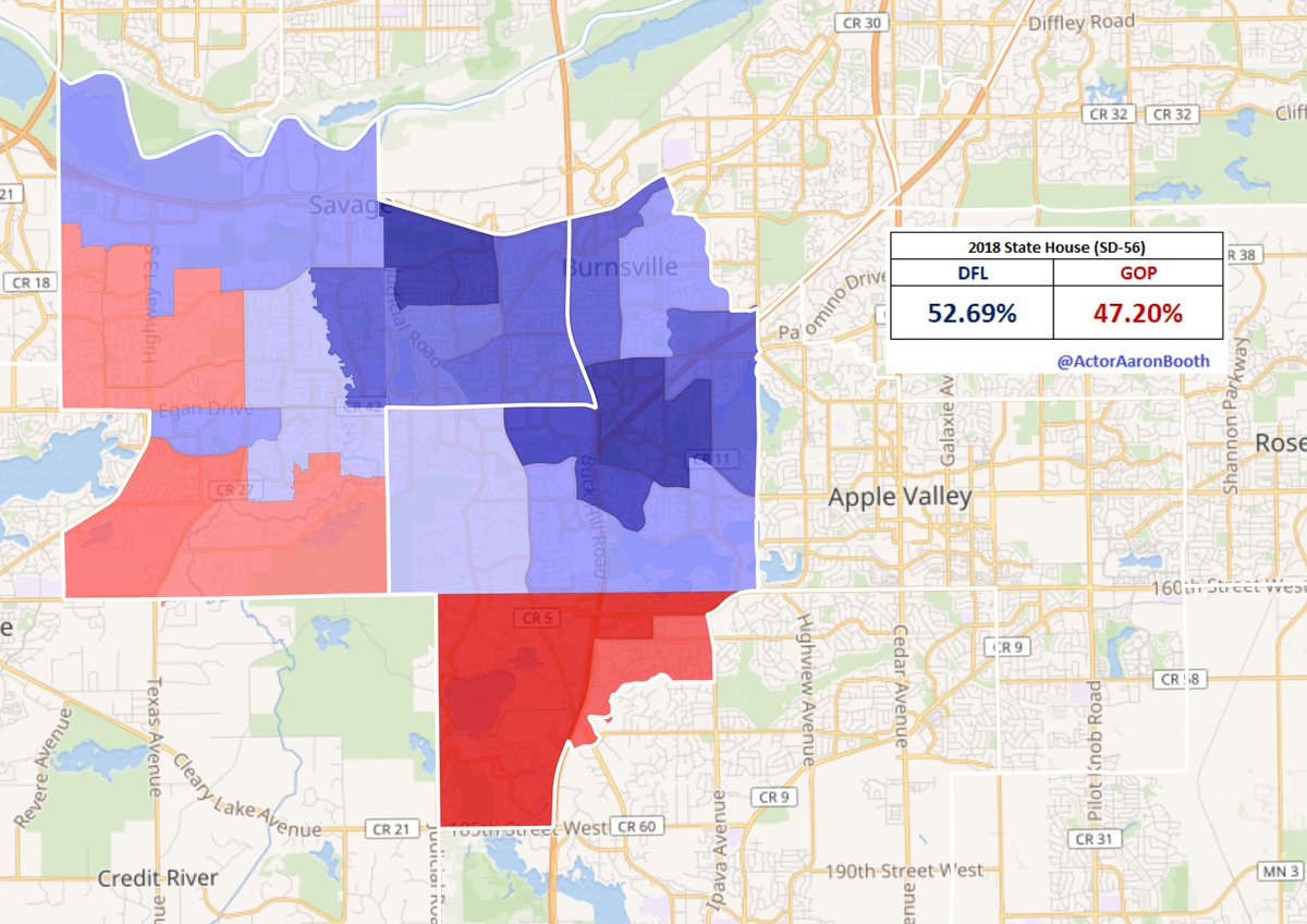 ActorAaronBooth's tweet photo. Not only did #SD56 help propel Craig to Congress in #MN02, the DFL picked up both #MNLeg districts #HD56A and #HD56B in 2018. https://t.co/5mb68FtlnQ
