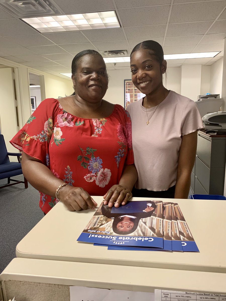 CSFNational's tweet image. CSF Alumna Shaiann and her mom Trina stopped by CSF today. Shaiann recently graduated magna cum laude from @LehmanCollege and is launching her journalism career! #CSFAlumni #CSFSuccessStory #Graduation2019 #OppHope