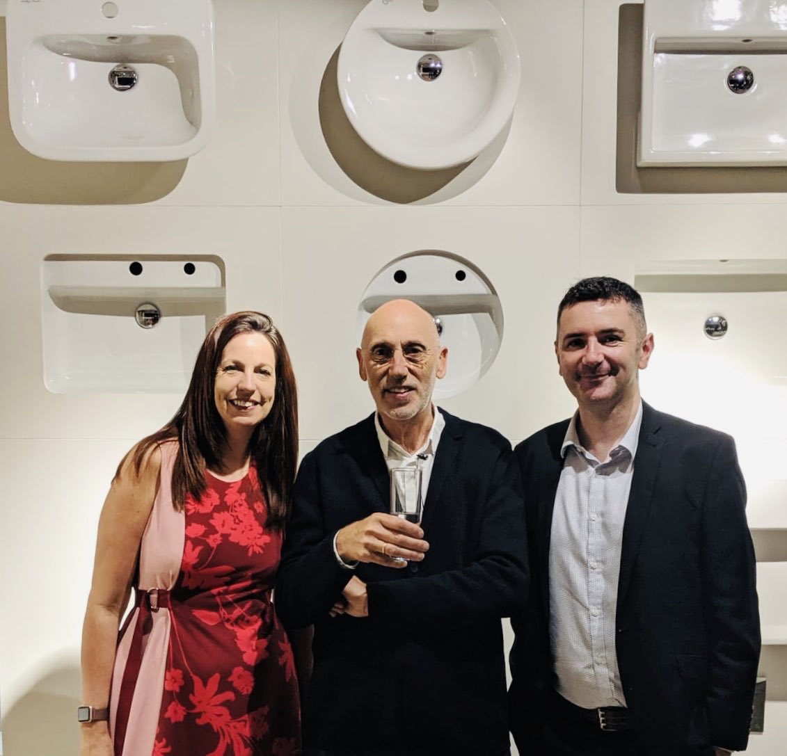 claraperry_'s tweet photo. Inspiring day at the new @IdealStandardUK Architectural Showroom in Clerkenwell today with @MartinAllenSmth - Great to see Robin Levien #studiolevien discussing bathroom design @DesignerKBMag and @designerKBaward https://t.co/GsebIKJPds