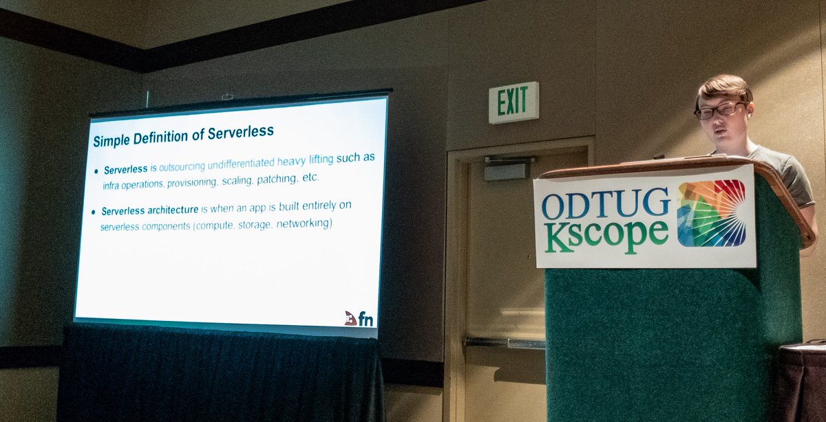 Robert Marz (@robbiedatabee) on Twitter photo <a href="/kaslinfields/">Kaslin Fields</a> talks very passionate about #serverless in the <a href="/OracleCloud/">Oracle Cloud</a> using the <a href="/fnproject/">Fn</a>
At <a href="/odtug/">Oracle Developer & Technology User Group (ODTUG)</a> #KSCOPE19 <a href="/kaslinfields/">Kaslin Fields</a> talks very passionate about #serverless in the <a href="/OracleCloud/">Oracle Cloud</a> using the <a href="/fnproject/">Fn</a>
At <a href="/odtug/">Oracle Developer & Technology User Group (ODTUG)</a> #KSCOPE19