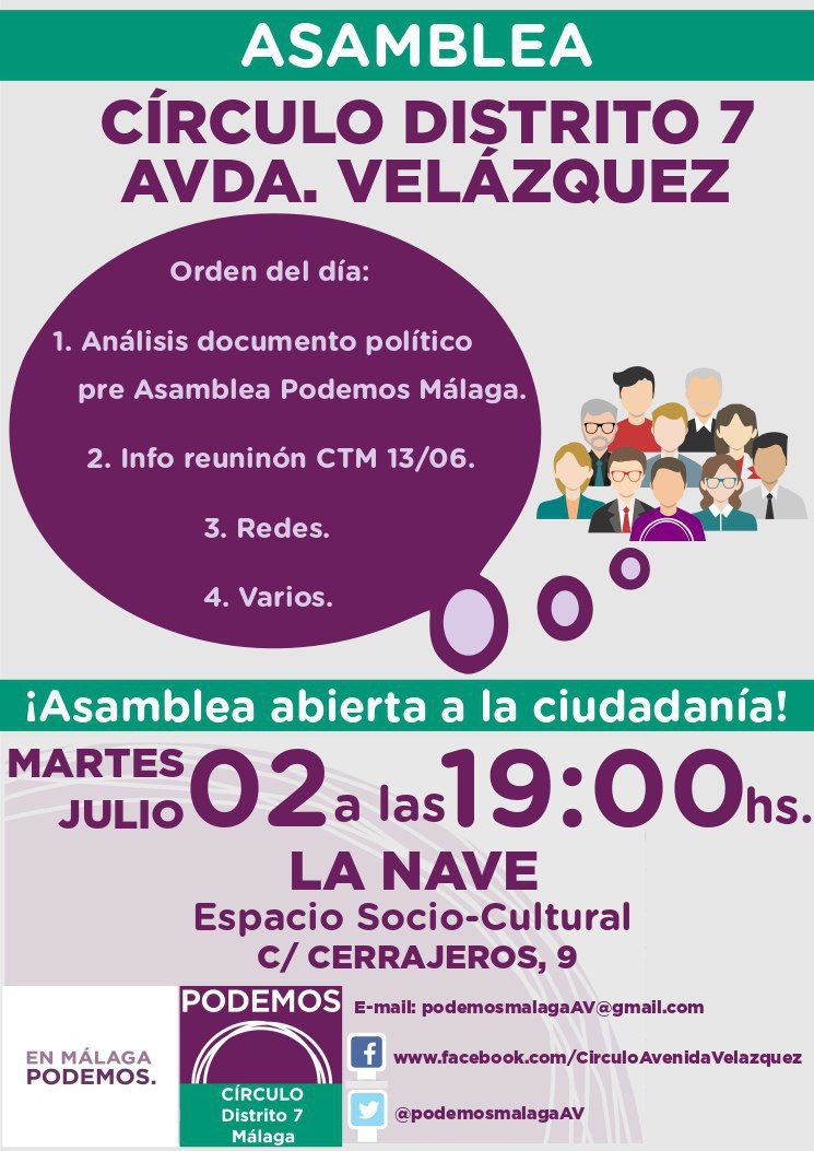 CÍRCULO PODEMOS MÁLAGA D7 CARRETERA DE CÁDIZ (@podemosmalagad7) on Twitter photo 