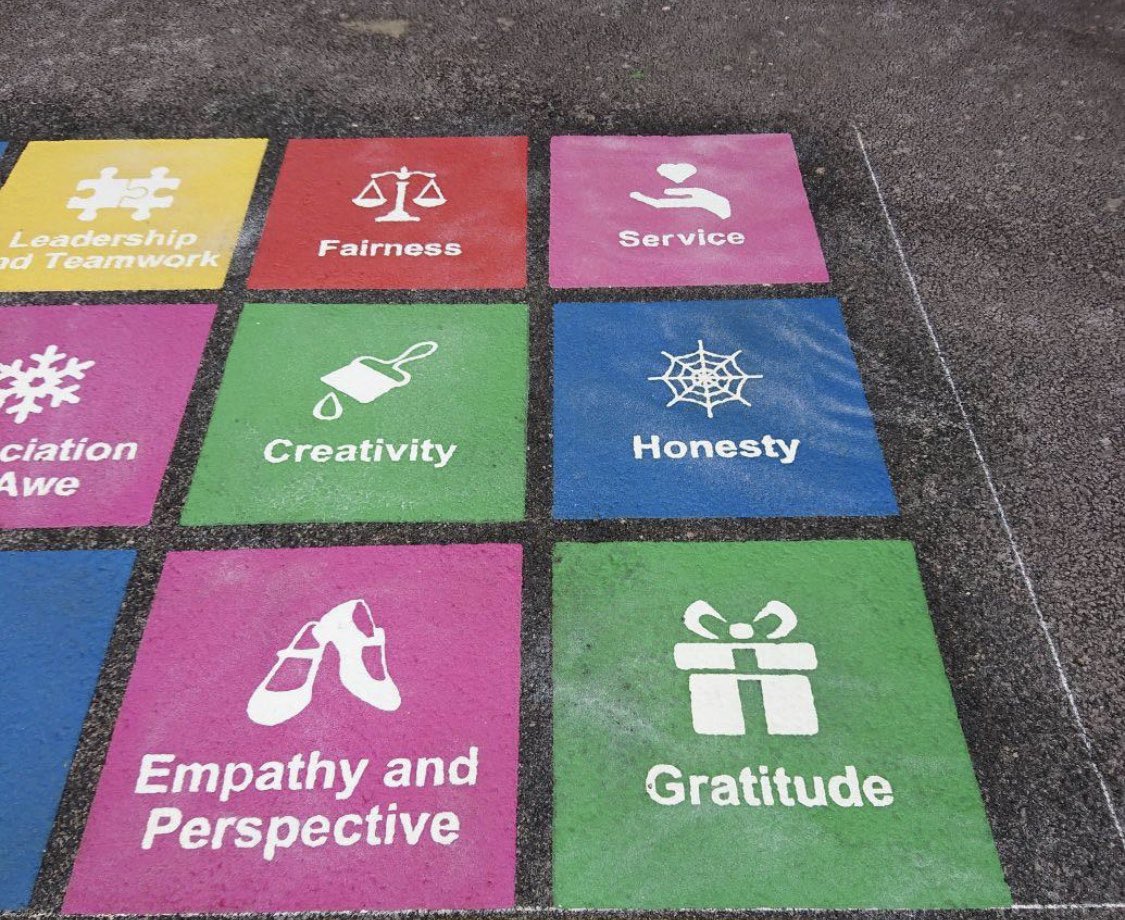 How good are these new play area ground graphics, they’re a fantastic way to teach children values and a lovely addition to any playground. (they are also available in Welsh too)
#schools #playgroundmarkings #playground #primaryschool