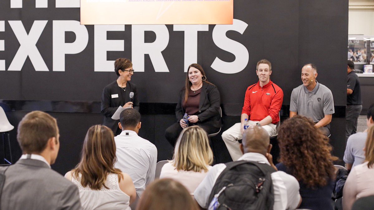 GPPartner's tweet photo. “If you are consistent and professional you can get through any situation. These players do not need another friend or buddy, they come to you for your expertise and count on you to be a professional.” – Allison Miner, of the LA Chargers, on succeeding in pro sports at #NATA2019 https://t.co/X3TjVd3DHD