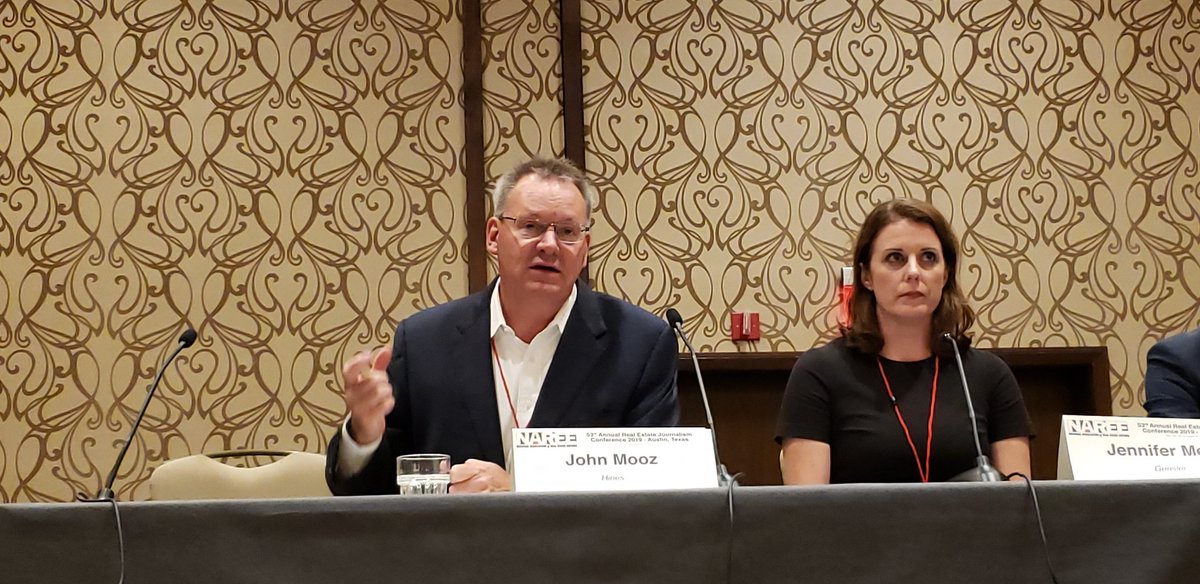 twilbert's tweet photo. The war on talent is a very real thing in every industry, and developers must incorporate what employees want in office buildings, John Mooz of @Hines tells #NAREE19. https://t.co/roYoAIChuj