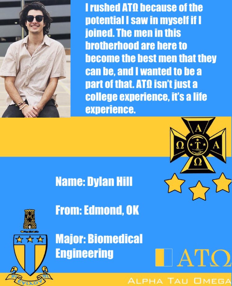 #WhyYouGoATO
Meet our Philanthropy Chair, Dylan Hill!