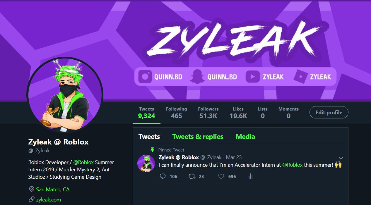 Zyleak Quinn On Twitter New Profile Picture Banner Thanks To Polarcubss For Making It - murder mystery 2 roblox twitter codes snow