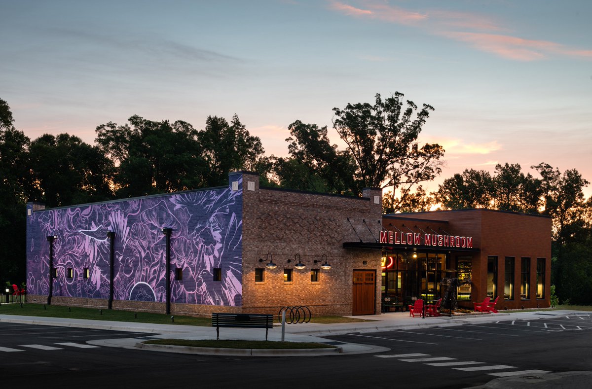 realarchinc's tweet photo. Mellow Mushroom in Brier Creek, NC is now open! This 7,000 sf freestanding restaurant takes visual cues and material forms from the Warehouse District in nearby Raleigh, NC and features an 25-foot-long statue of Poseidon in its back yard. https://t.co/goU7truBGE   #restaurants https://t.co/LWINJvQFCK