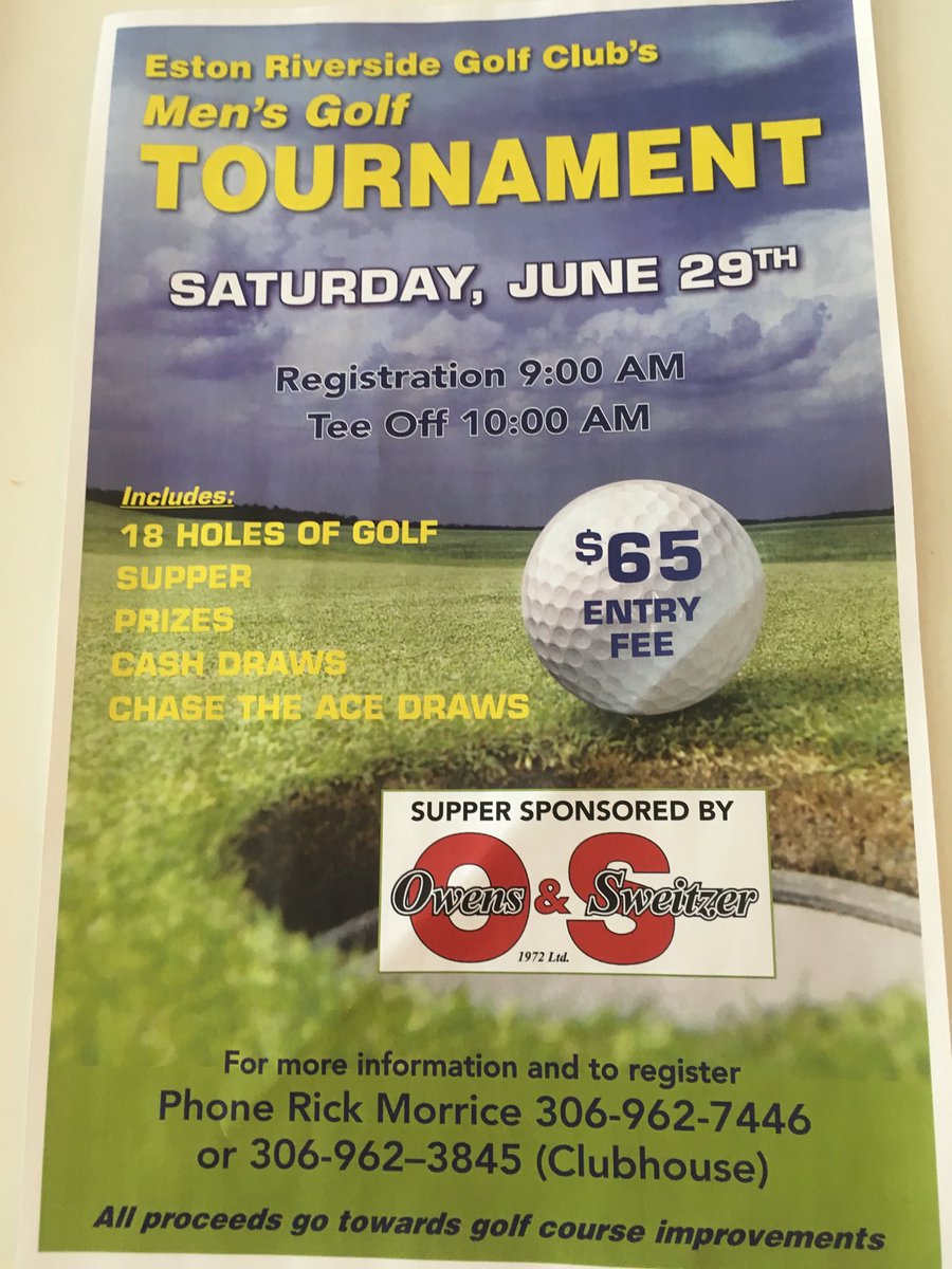 MorriceRick's tweet photo. Happening this Saturday at the Eston Riverside Golf Course. All proceeds go towards golf club improvements. Don’t miss it !!! https://t.co/mpSoTDlHGt
