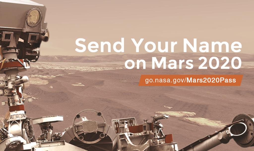 It's not too late to send your name to Mars! 🤖 

Our #Mars2020 Rover is gearing up for its seven-month journey to the Red Planet and you can send your name along for the ride. Get your boarding pass: go.nasa.gov/Mars2020pass