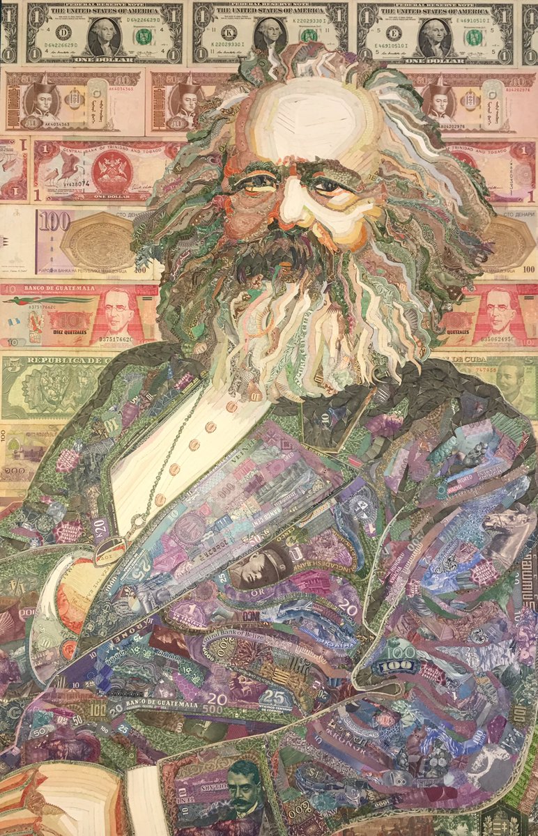 ckarlwilde's tweet photo. Historical Materialism- a portrait of Karl Marx by CKWilde, Currency collage #banknotemosaic #currencycollage #currency #moneyart #moneycollage #ckwilde #economics #currencyart #collage #alternatingcurrency #moneymosaic #collage #karlmarx #marxism #historicalmaterialism https://t.co/wHuWXmu5kB