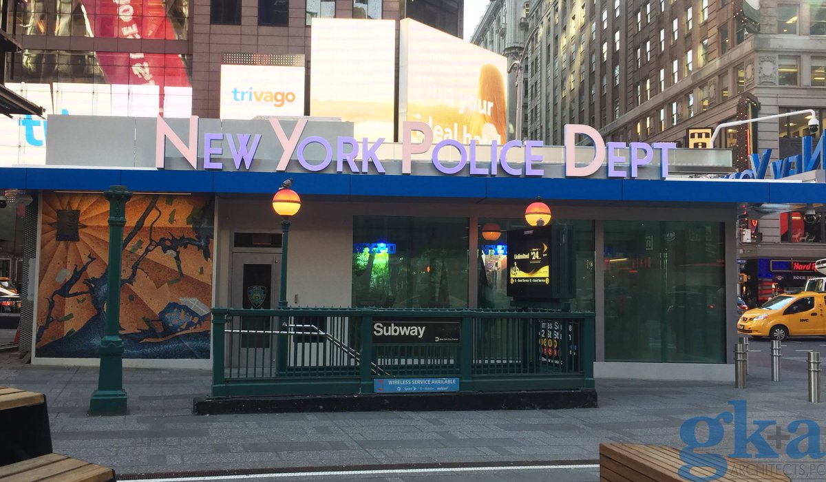 gkaarch's tweet photo. Redesign and rebuild of an existing NYPD precinct substation in Times Square to provide a secure facility as well as a visitor’s center for the public. #NYPD #NYC #architects https://t.co/qLq6mzmyyH